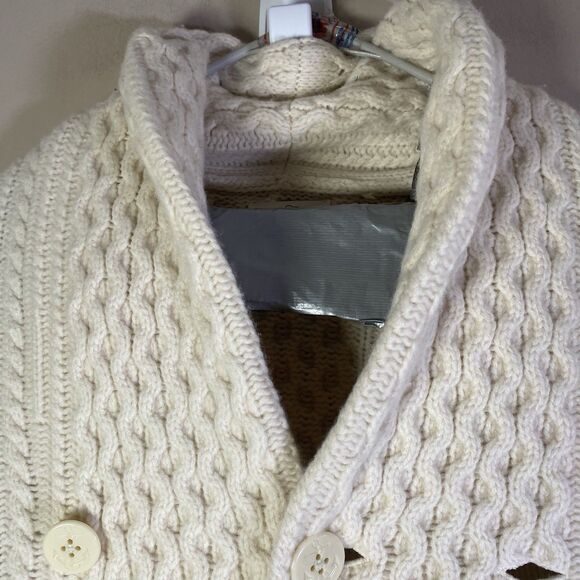 J Crew Merino Wool Shawl Collar Irish Aran Fisherman Cardigan Sweater  Men XS - Picture 4 of 16
